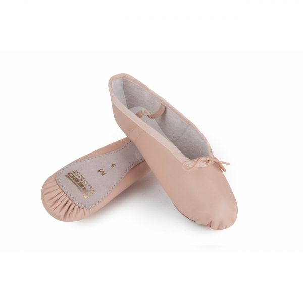 Pink leather ballet slippers cheap